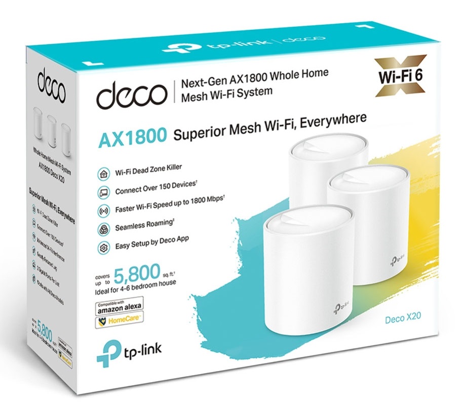 Router TP-Link AX1800 Whole Home Mesh Wi-Fi 6 Deco X20 3-Pack 3